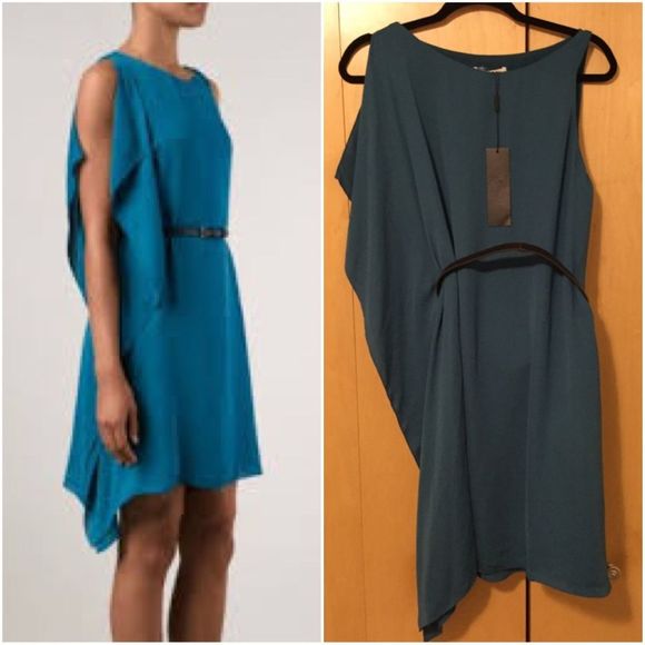 HALSTON HERITAGE draped side detail dress - Picture 2 of 8